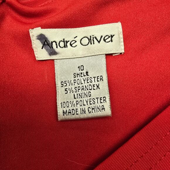NEW NWT Women's Andre Oliver Red Off the Shoulder Party Cocktail Dress | Size 10 - Picture 10 of 11
